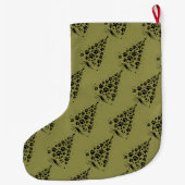 Dog Lover Paw Print Christmas Tree 3 Großer Weihnachtsstrumpf (Rückseite)