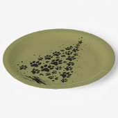 Dog Lover Paw Print Christmas Tree 3 Pappteller (Schrägansicht)