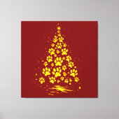 Dog Lover Paw Print Christmas Tree 4 Leinwanddruck (Vorderseite)