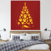 Dog Lover Paw Print Christmas Tree 4 Leinwanddruck (Insitu (Schlafzimmer))