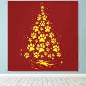 Dog Lover Paw Print Christmas Tree 4 Leinwanddruck (Insitu (Holzboden))