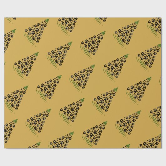Dog Lover Paw Print Christmas Tree 6 Geschenkpapier (Flach)