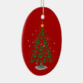 Dog Lover Paw Print Christmas Tree Keramik Ornament (Rechts)