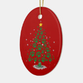 Dog Lover Paw Print Christmas Tree Keramik Ornament (Links)
