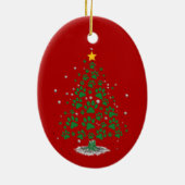 Dog Lover Paw Print Christmas Tree Keramik Ornament (Hinten)
