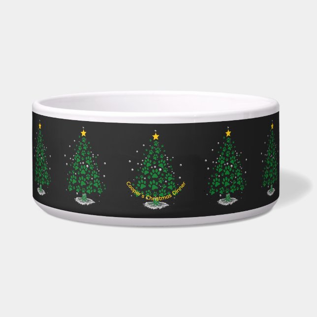 Dog Lover Paw Print Christmas Tree Napf (Vorderseite)