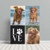 Dog Lover Paw Print Cute Pet 3 Photo Collage Fleecedecke