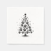 Dog Lover Paw Print Weihnachtsbaum Serviette (Vorderseite)