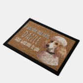 Dog Lover Personalisiert Poodle Dog Name Fußmatte (Schrägansicht)
