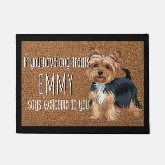 Dog Lover Personalisiert Yorkshire Terrier Name Fußmatte (Vorderseite)