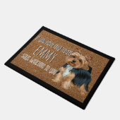 Dog Lover Personalisiert Yorkshire Terrier Name Fußmatte (Schrägansicht)