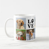 Dog Lover Personalisierte LIEBE Paw 8 FotoCollage Kaffeetasse (Links)