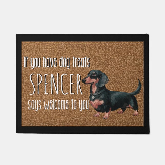 Dog Lover Personalized Dachshund Name Doormat Fußmatte (Vorderseite)