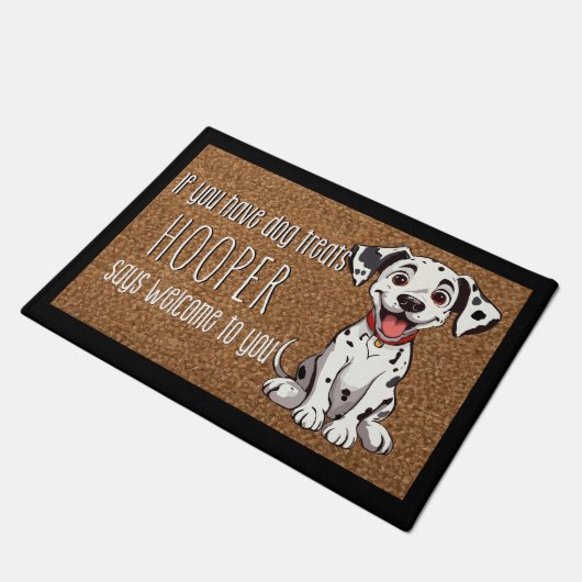 Dog Lover Personalized Dalmatian Dog Puppy Name Fußmatte (Schrägansicht)