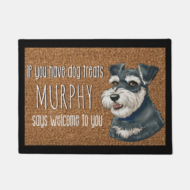 Dog Lover Personalized Schnauzer Name Doormat Fußmatte (Vorderseite)