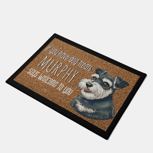 Dog Lover Personalized Schnauzer Name Doormat Fußmatte (Schrägansicht)