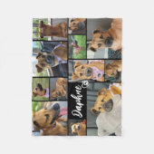 Dog Lover Pet 12 FotoCollage Custom Colors Fleecedecke (Vorderseite)
