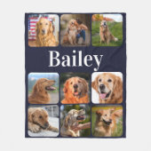 Dog Lover Pet Foto Collage Personalisiertes Monogr Fleecedecke (Vorderseite)