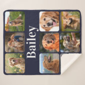 Dog Lover Pet Foto Collage Personalisiertes Monogr Sherpadecke (Vorderseite (Horizontal))