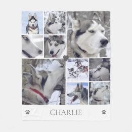 Dog Lover Pet Photo Collage Fleecedecke