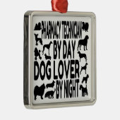Dog Lover Pharmacy Technician Silbernes Ornament (Rechts)