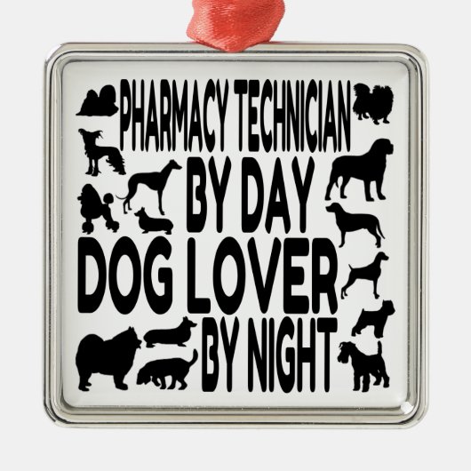 Dog Lover Pharmacy Technician Silbernes Ornament (Vorne)