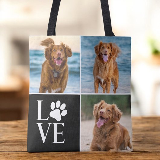 Dog Lover Photo Collage Custom Love Cute Pet Tasche