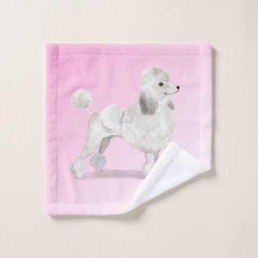 Dog Lover Poodle Monogramm Badhandtuch Set (Waschlappen)
