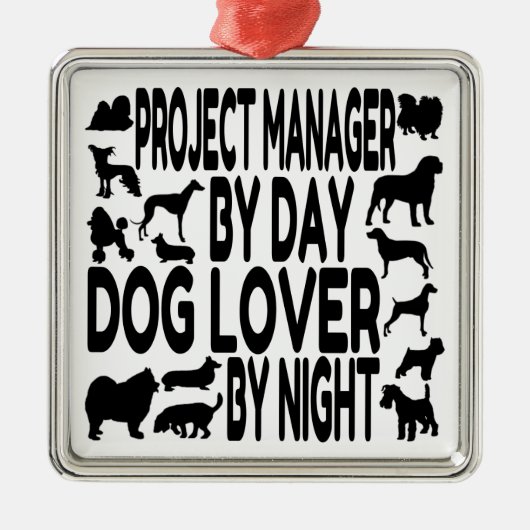 Dog Lover Projektmanager Ornament Aus Metall (Vorne)