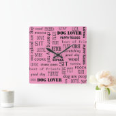 Dog Lover Quadratische Wanduhr (Zuhause)