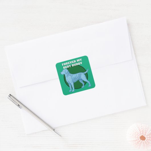dog lover quadratischer aufkleber (Umschlag)
