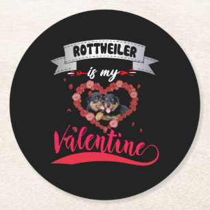 Dog Lover Rottweiler Is Runder Pappuntersetzer