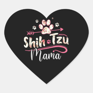 Dog Lover Shih Tzu Mama Herz-Aufkleber