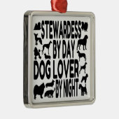 Dog Lover Stewardess Ornament Aus Metall (Rechts)