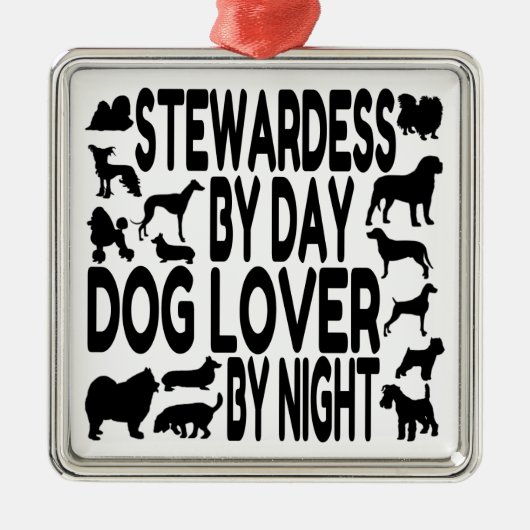 Dog Lover Stewardess Ornament Aus Metall (Vorne)