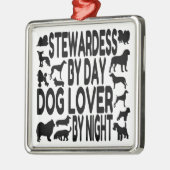 Dog Lover Stewardess Ornament Aus Metall (Links)