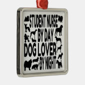 Dog Lover Student Nurse Ornament Aus Metall (Rechts)