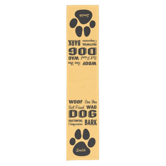 Dog Lover Table Runner Kurzer Tischläufer (Vorderseite)