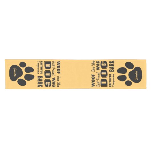 Dog Lover Table Runner Kurzer Tischläufer (Horizontal)