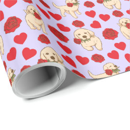 Dog Lover Valentine Gift Wrapping Paper - Purple Geschenkpapier