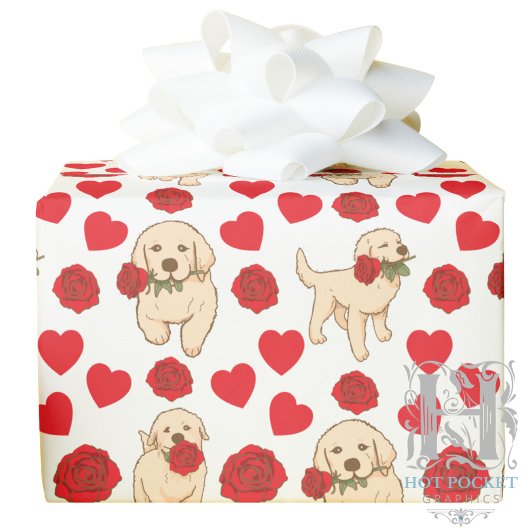 Dog Lover Valentine Gift Wrapping Paper - White Geschenkpapier