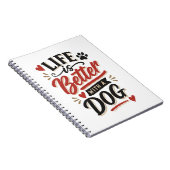 Dog Lover Wall Art - Life is Better with a Dog Red Notizblock (Rechte Seite)