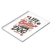 Dog Lover Wall Art - Life is Better with a Dog Red Notizblock (Linke Seite)