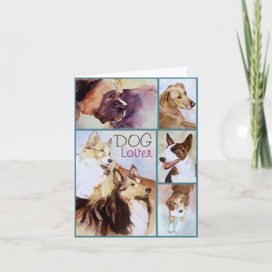 DOG Lover Watercolor Portraits - Notecards Karte (Vorderseite)
