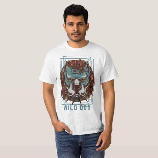 Dog Lover Wild Dog T - Shirt (Vorne ganz)