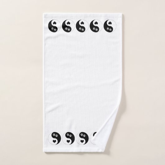 Dog Lover Yin Yang Hearts and Paw Prints Badhandtuch Set (Handtuch)
