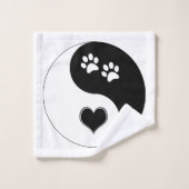 Dog Lover Yin Yang Hearts and Paw Prints Badhandtuch Set (Waschlappen)