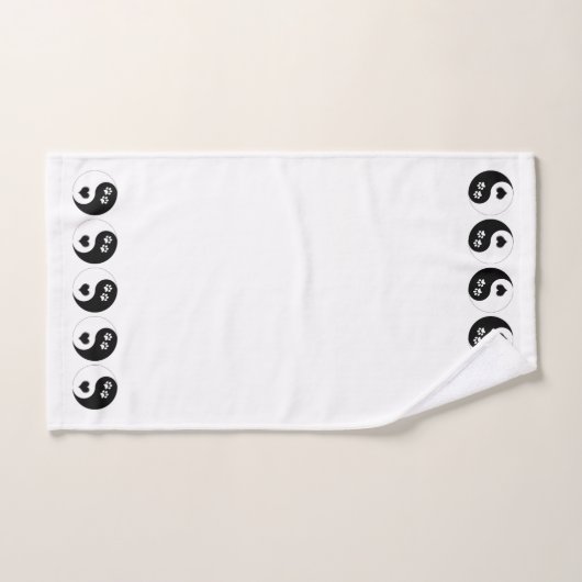 Dog Lover Yin Yang Hearts and Paw Prints Badhandtuch Set (Handtuch)