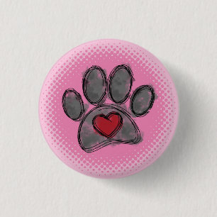 Dog Lover Zeichnend Aquarell Halbtondruck Button