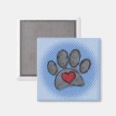 Dog Lover Zeichnend Aquarell Halbtondruck Magnet (Vorderseite/Rückseite)